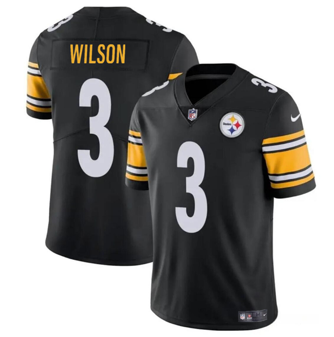 Youth Pittsburgh Steelers #3 Russell Wilson Black Vapor Untouchable Limited Football Stitched Jersey